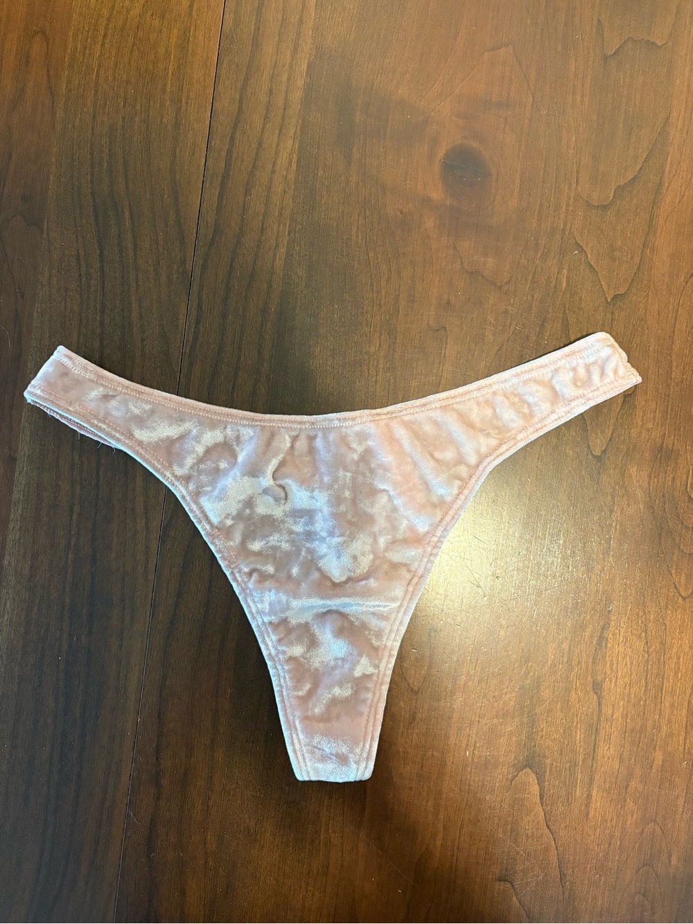 Victoria Secret PINK Blush Pink Crushed Velvet Thong